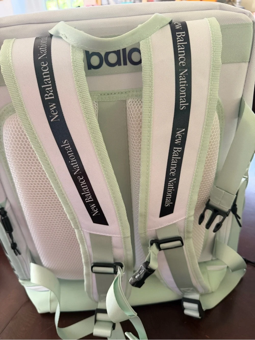 New Balance Mint Green & White Nationals Drawstring Backpack
